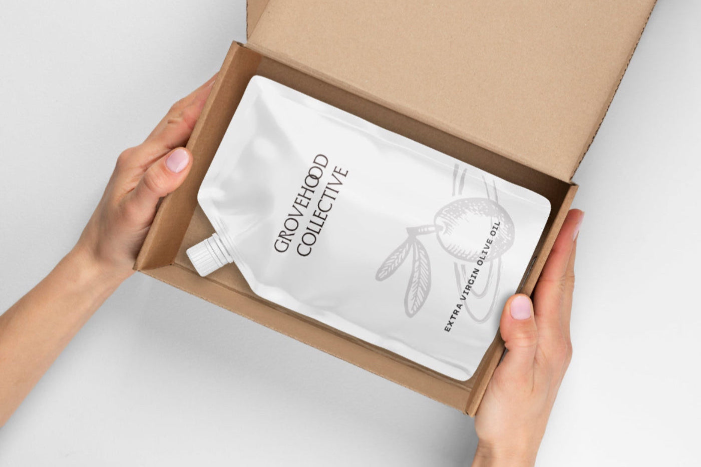 Grovehood Collective eco-refill pouch in its packaging box